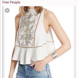 Free people pineapple embroidered shift blouse